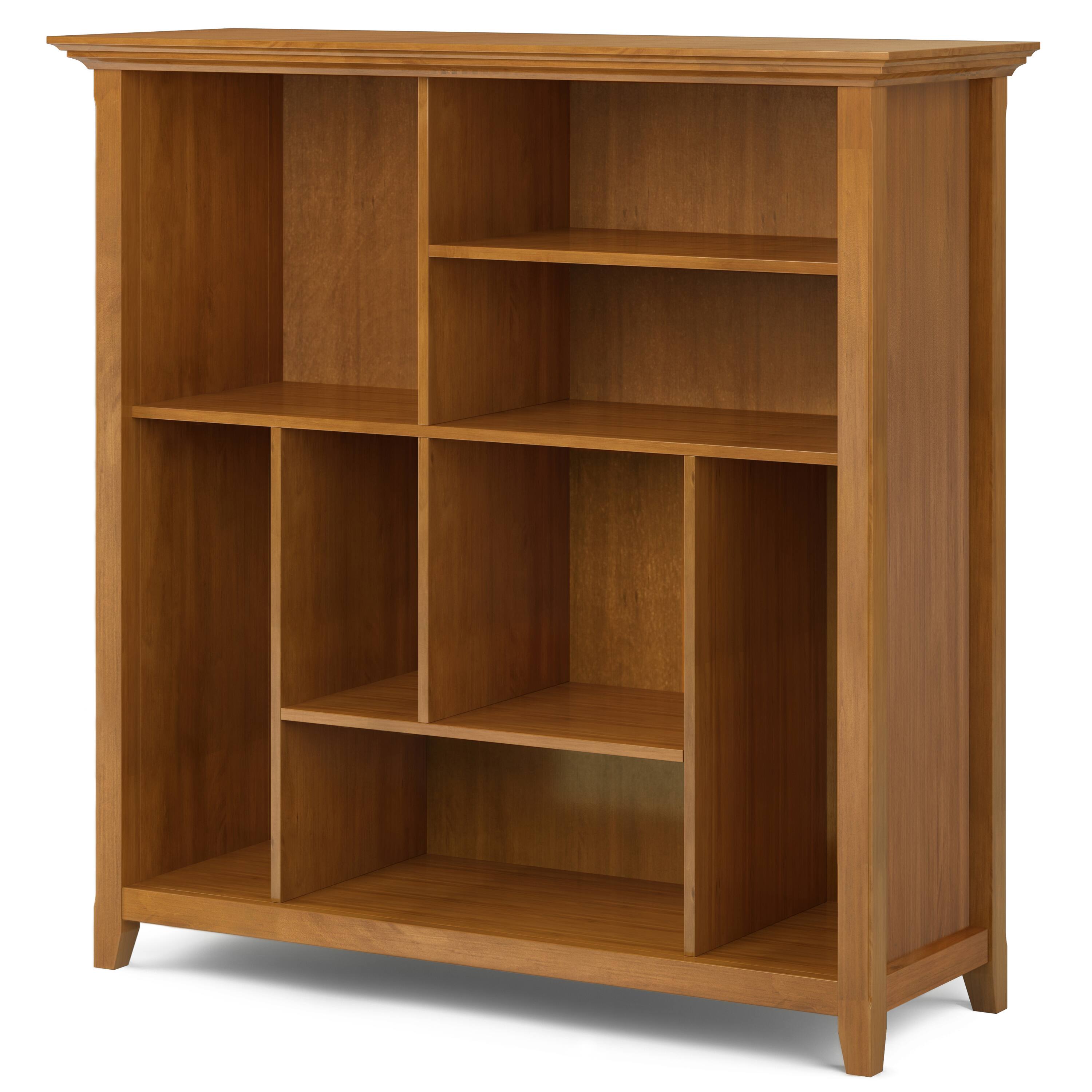 Angle. Simpli Home - Amherst Multi Cube Bookcase and Storage Unit - Light Golden Brown.
