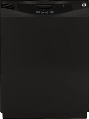 Front Standard. GE - 24" Tall Tub Built-In Dishwasher - Black.