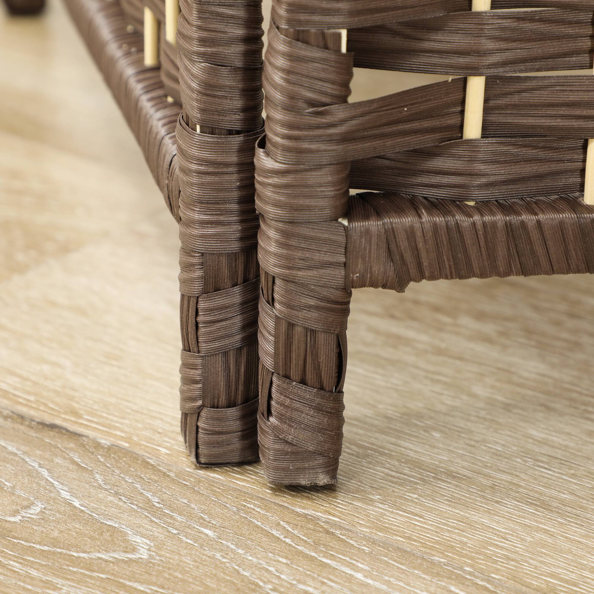 Alt View 8. Homcom - Room Divider, Folding Privacy Screen, Tall Hand-Woven Freestanding Wall Partition for Home Office and Bedroom - Brown.