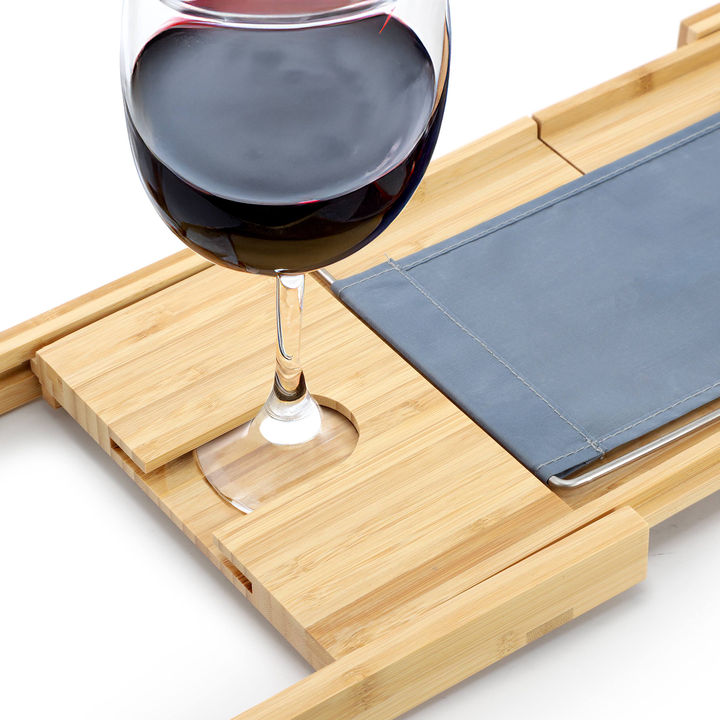 Alt View 4. MegaChef - MegaChef Expandable Bamboo Wood Bath Tray - Brown.