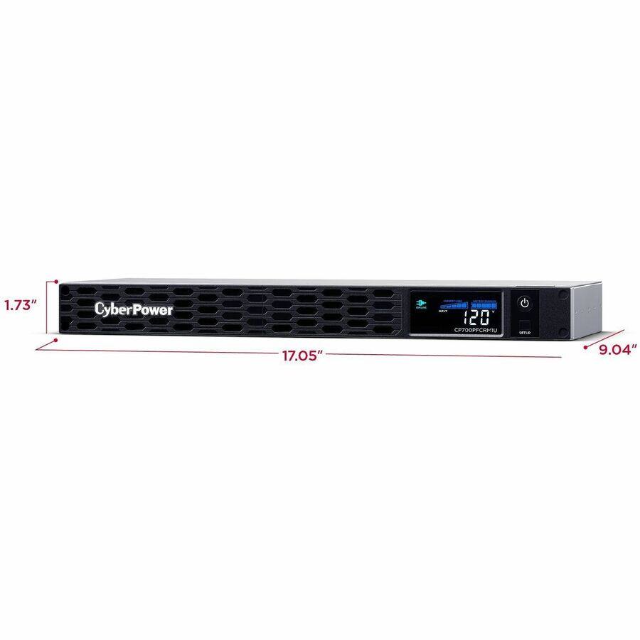 1.73"  
CyberPower  
120 CP700PFORMIU  
HTLP  
17.05"  
9.04"