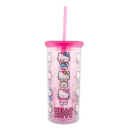Silver Buffalo - Sanrio Hello Kitty Expressions Carnival Cup With Lid and Straw | Holds 20 Ounces - Pink