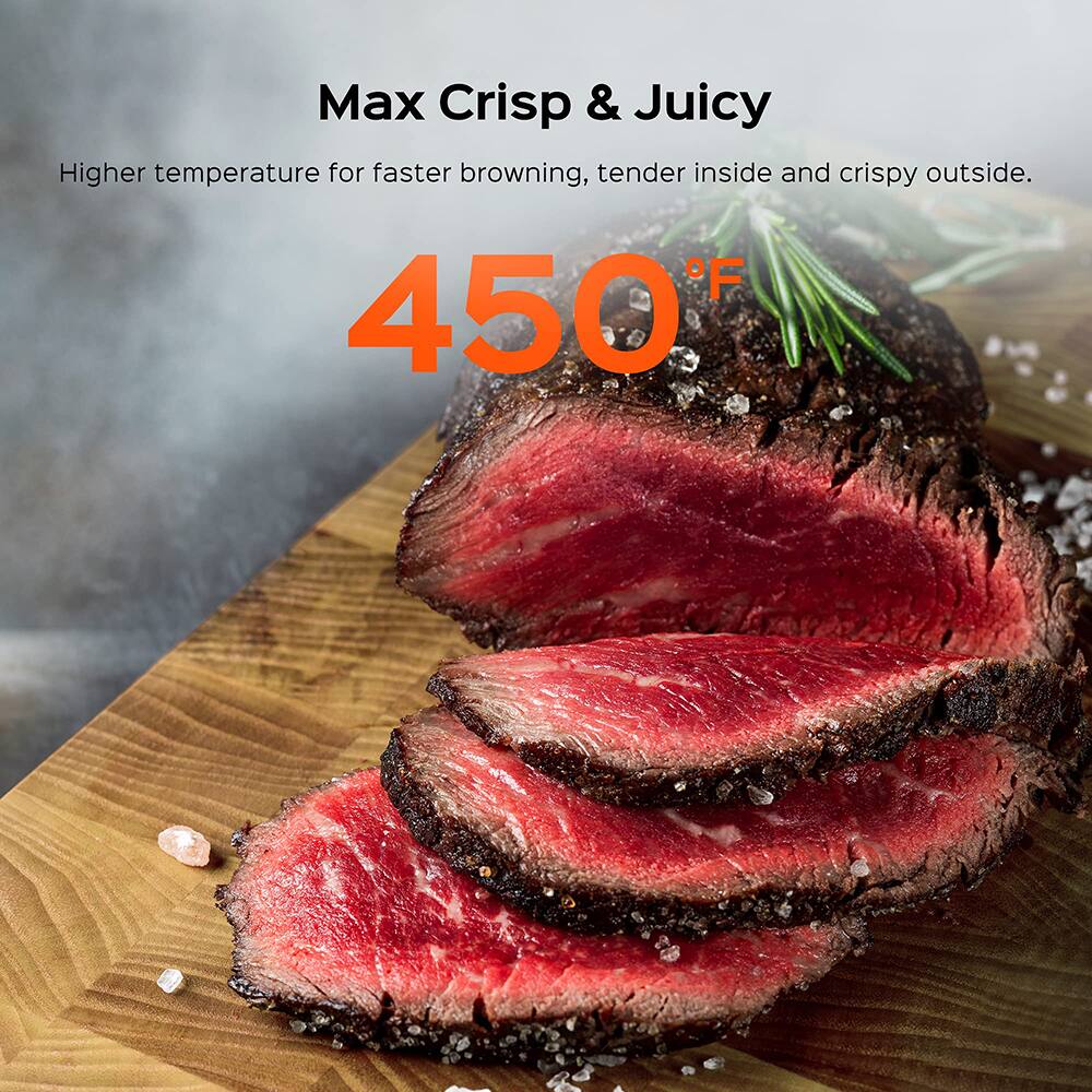 Max Crisp & Juicy  
Higher temperature for faster browning, tender inside and crispy outside.  
450°F