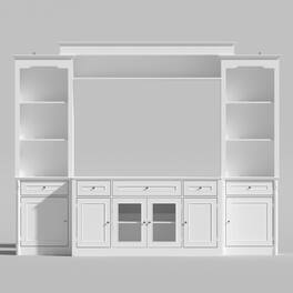 Famapy - European - Style TV Stand Combo, Fits Up to 60 - Inch TVs Entertainment Center - White