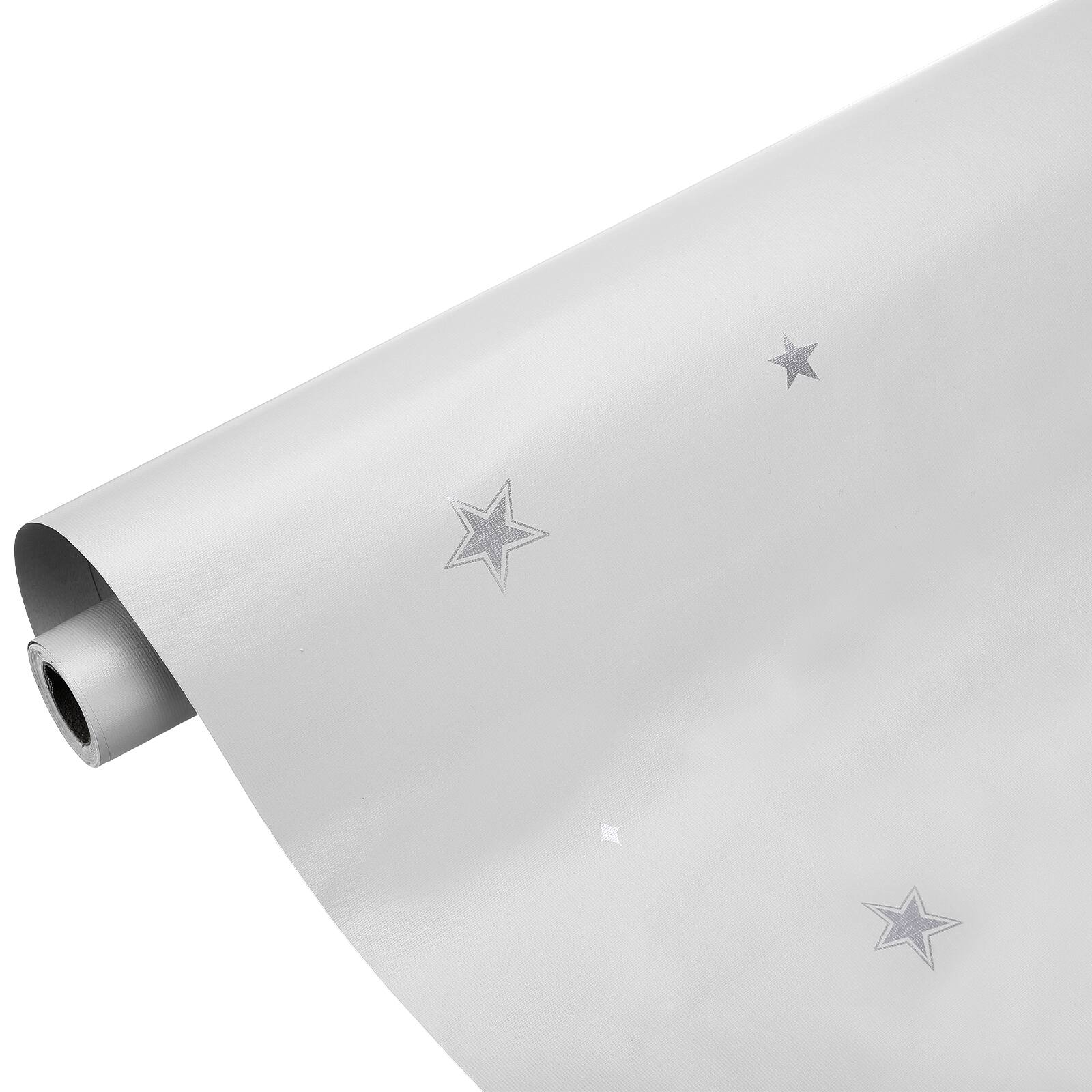 Front. Unique Bargains - Star Wallpaper 23.6x394" Pentagram Matte Vinyl Waterproof Peel & Stick for Bedroom, Living Room, Kitchen Decor - Gray.