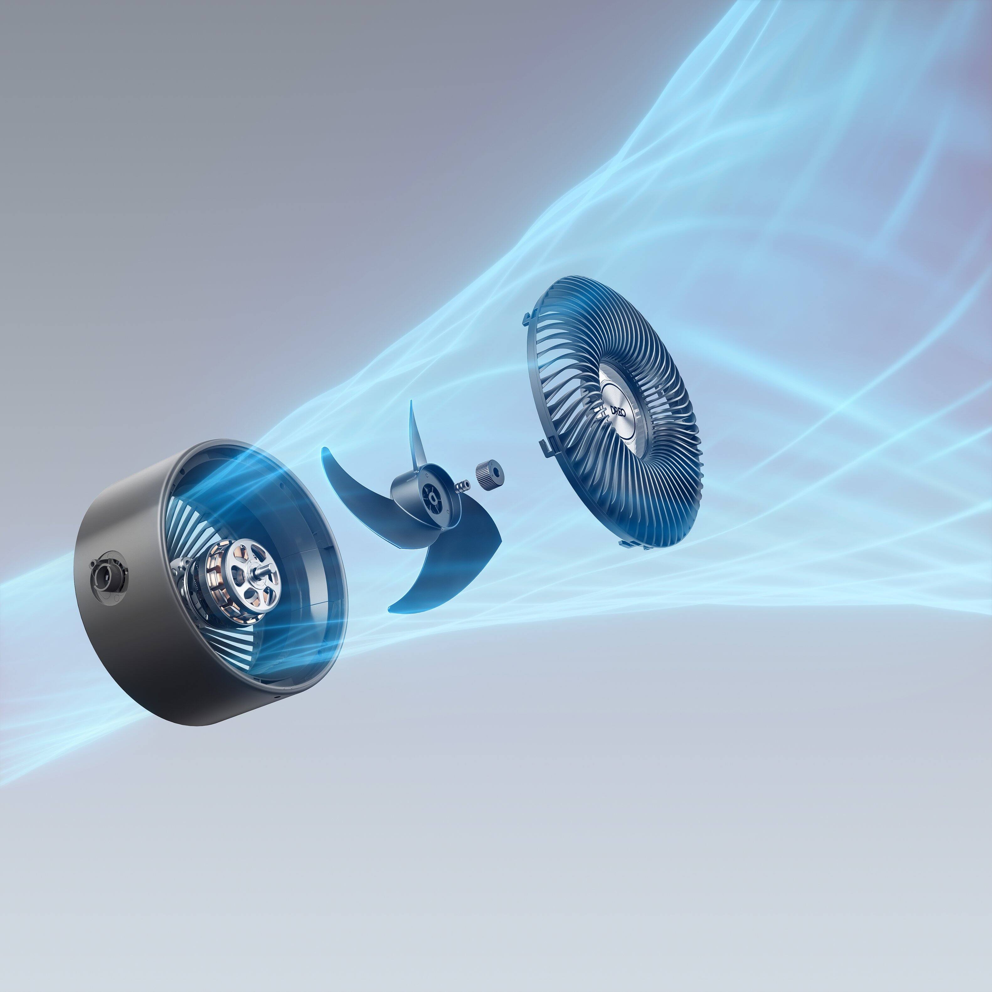 Alt View 1. Dreo - Pedestal Fan with Remote, 42 in. Quiet Standing Fan for Home Bedroom, 120° Oscillating Floor Fan in Grey - Grey.