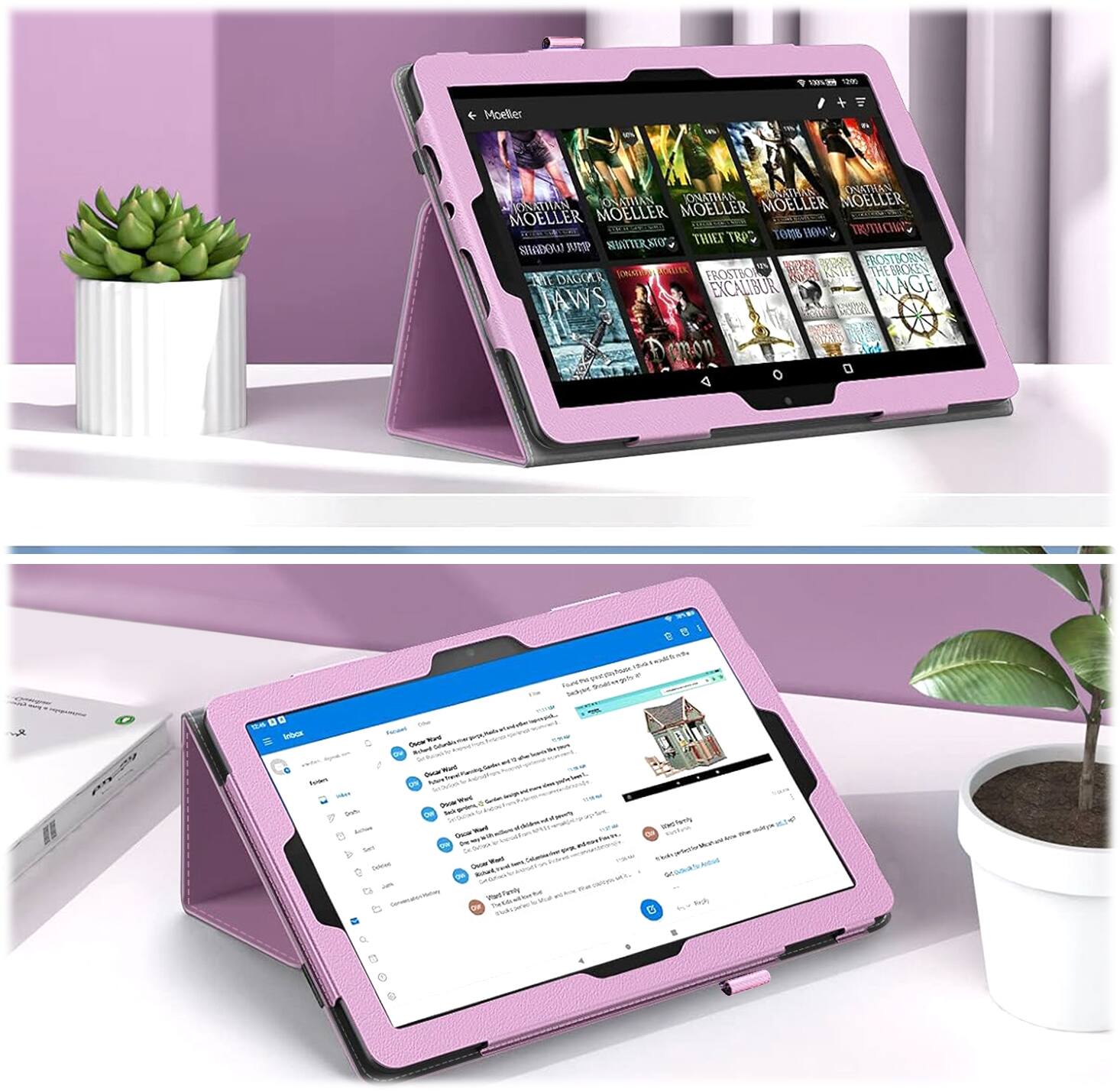 Alt View 13. SaharaCase - Bi-Fold Folio Case for Amazon Fire HD 10 (2023) - Rose Pink.