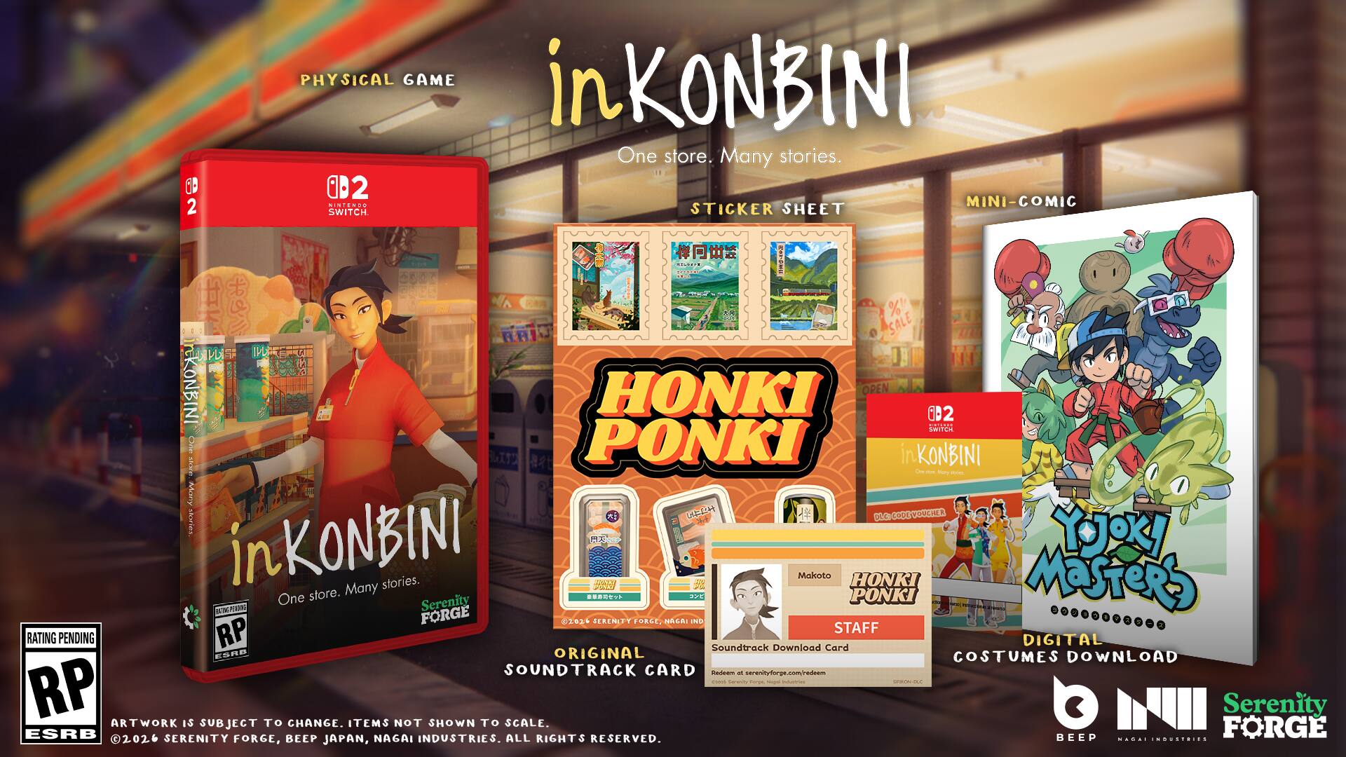 CB 2 PHYSICAL GAME 2 NINTENDO SWITCH. in KONBINI One store. Many stories. MINI-COMIC STICKER SHEET AETPEE SALE % NI TH FE I nKONBINI HONKI OREN G02 : LOTRER Die PONKI in nKONBINI stare T - may - Many CErH BG 3083 COUCHER shwies YOKI KONBINI stories. SEOORE Makoto HONKI Masters Many c One store. Serenity .. 2 PONKI FORGE 1026 BERENITT RGC, HACAI IND RP STAFF RATING PENDING DIGITAL Soundtrack Download Card ESRD ORIGINAL COSTUMES DOWNLOAD SOUNDTRACK CARD Radean - cerenitydorge.com/edcem mas Seeit - - edtutrio CE RP b DII Serenity ARTWORK IS SUBJECT TO CHANGE. ITEMS NOT SHOWN TO SCALE. FORGE ESRB 2026 SERENITY FORGE, BEEP NAGAI INDUSTRIES. ALL RIGHTS RESERVED. BEEP .... .......... JAPAN,
