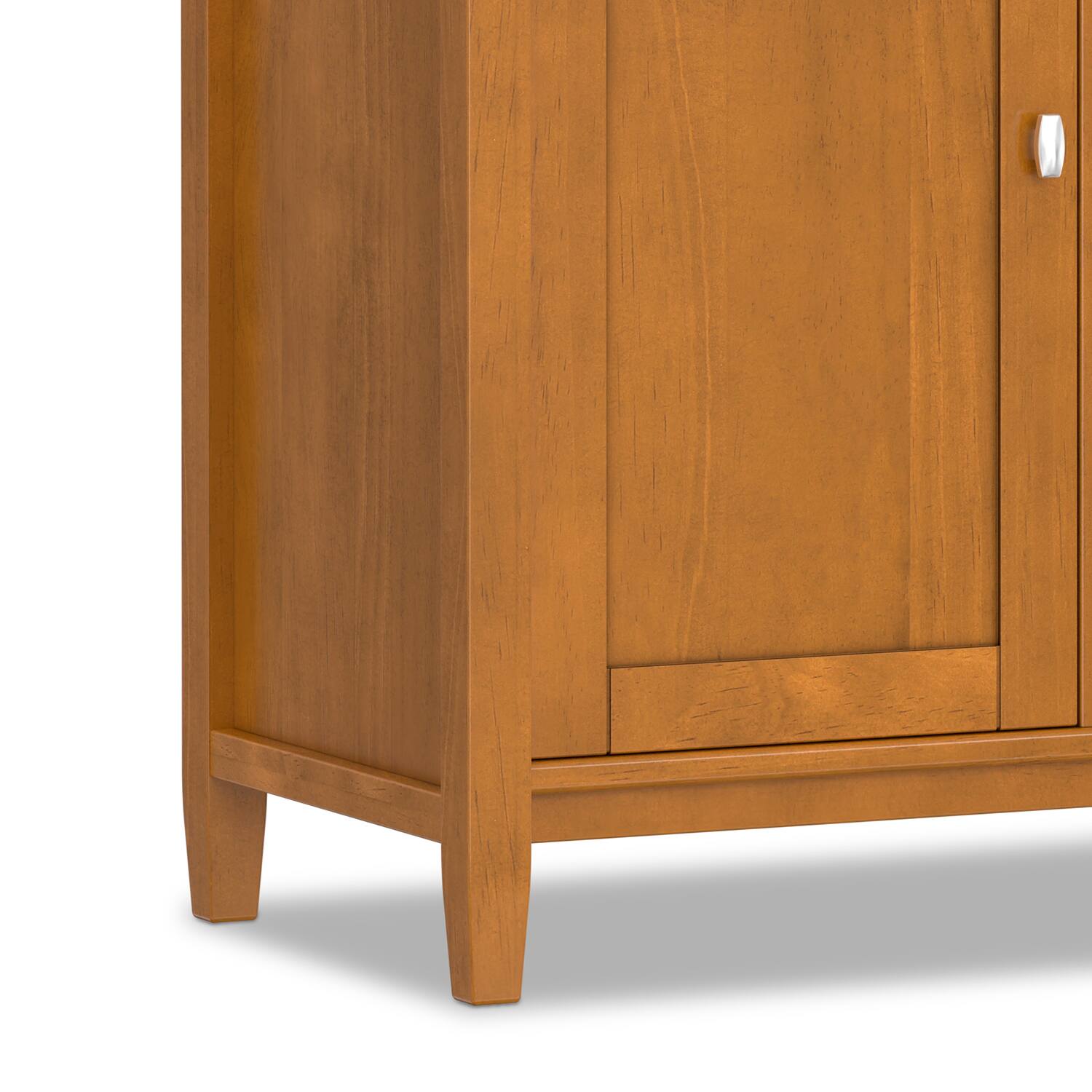 Alt View 5. Simpli Home - Warm Shaker Storage Cabinet with Wine Rack - Light Golden Brown.