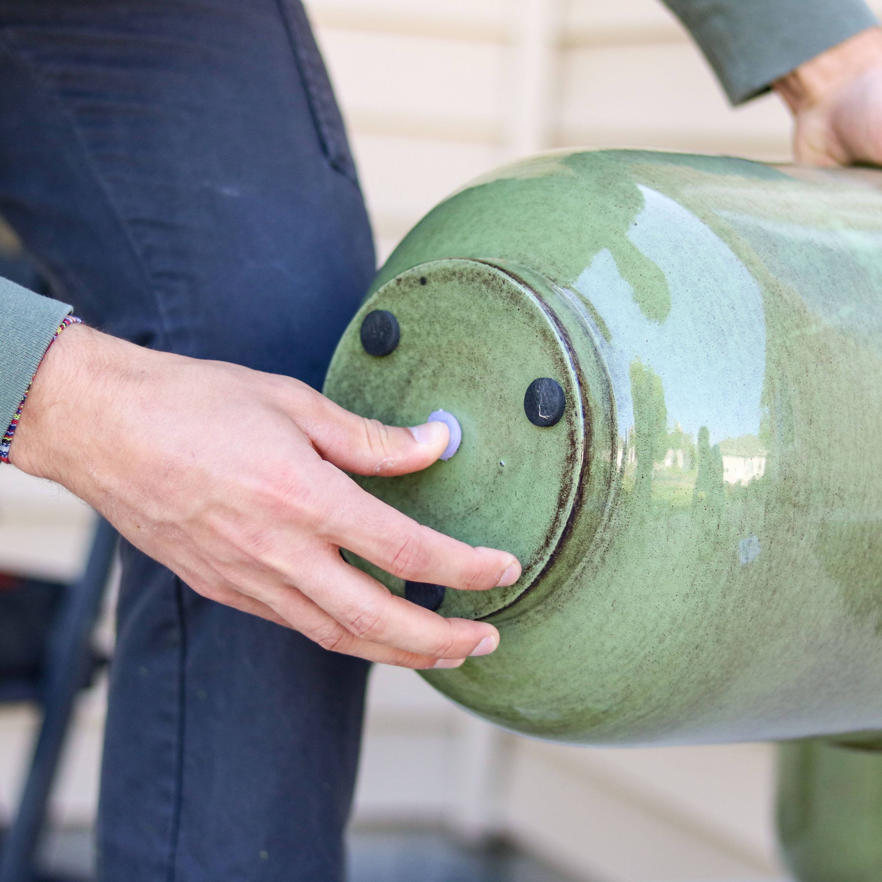 Alt View 3. Sunnydaze - Vivian Metal Planter - 11 in - Set of 2 - Jade Glaze.