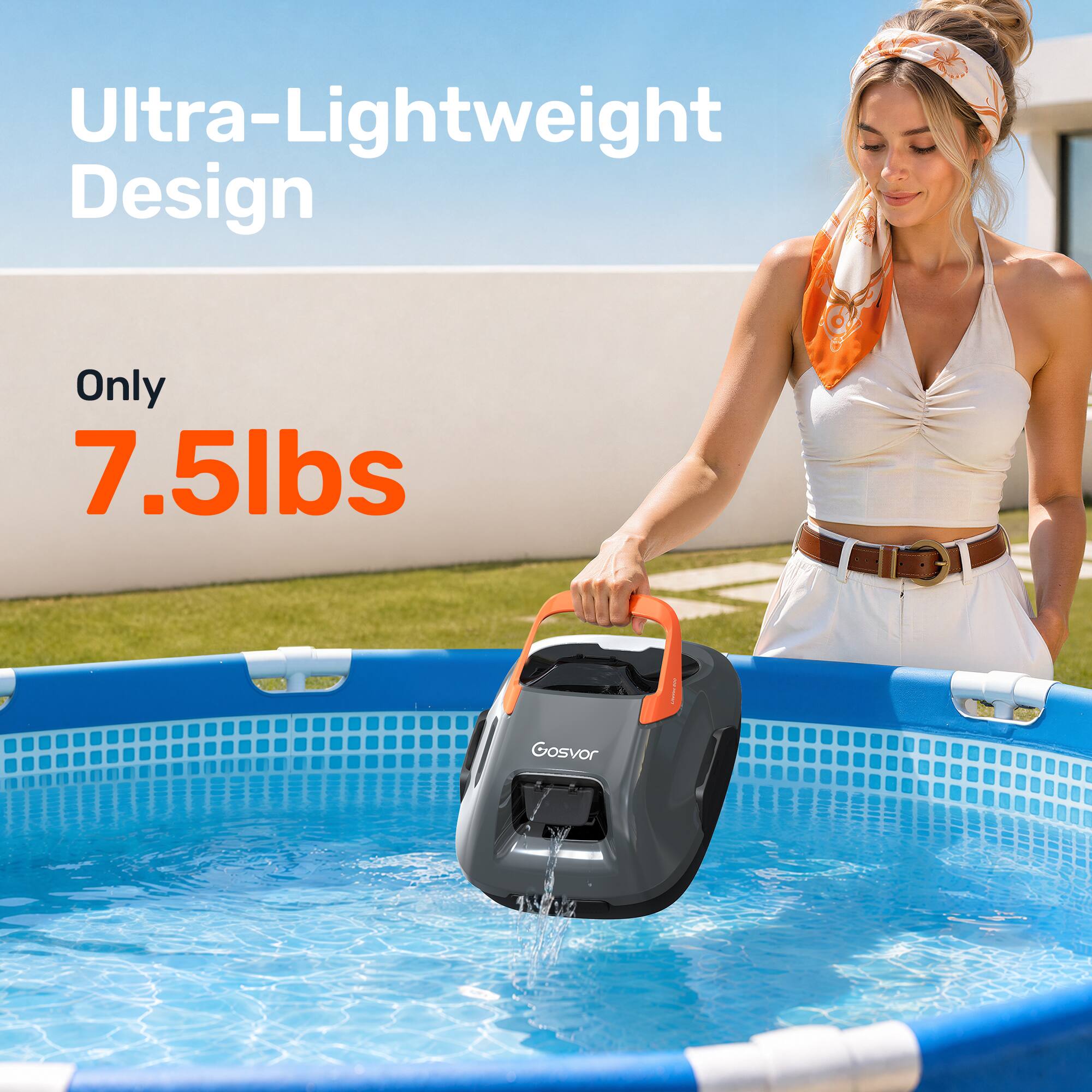 Ultra-Lightweight Design  
Only 7.5lbs  
Gosvor