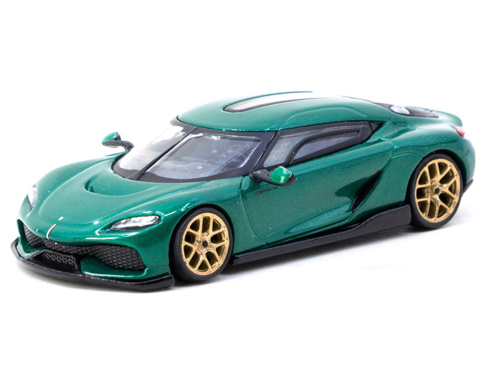 Alt View 1. Tarmac Works - Koenigsegg Gemera Green Metallic "Global64" Series 1/64 Diecast Model by Tarmac Works.