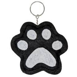 Angle. BreeBe - *Paw Print Black & White Keychain 2 Asstd. - Black, White.