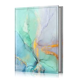 Kitcheniva - Portable Wallet Photo Album Leather Cover 52 Photo Capacity For 4x6 Photo - Emerald Marble