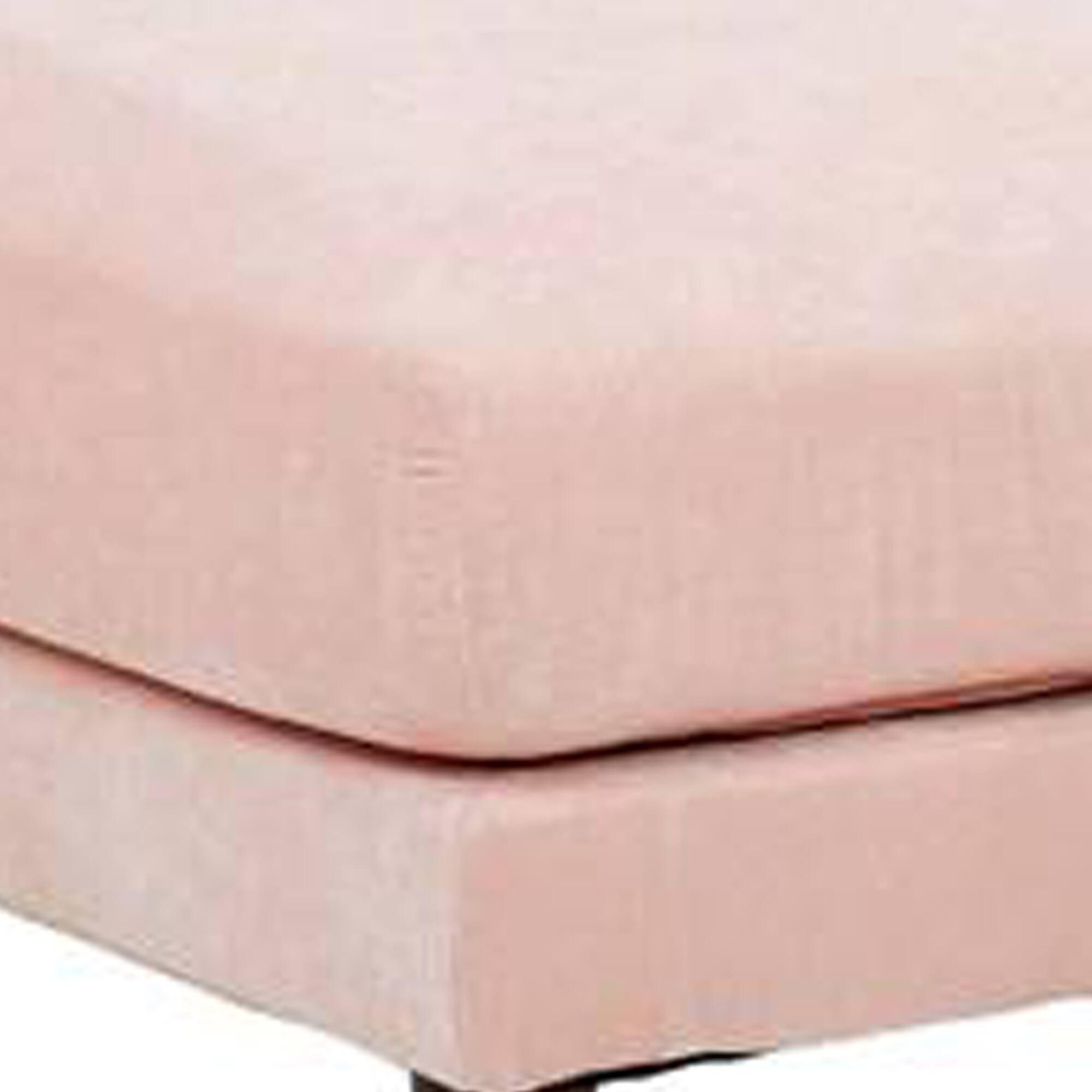 Alt View 2. Manhattan Lane - Rio 32 Inch Modular Ottoman, Box Cushion Seat, Wood Legs - Blush Pink.