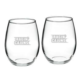 Jardine - Louisiana Ragin' Cajuns 2-Piece 21oz. Stemless Wine Glass Set - Multicolor