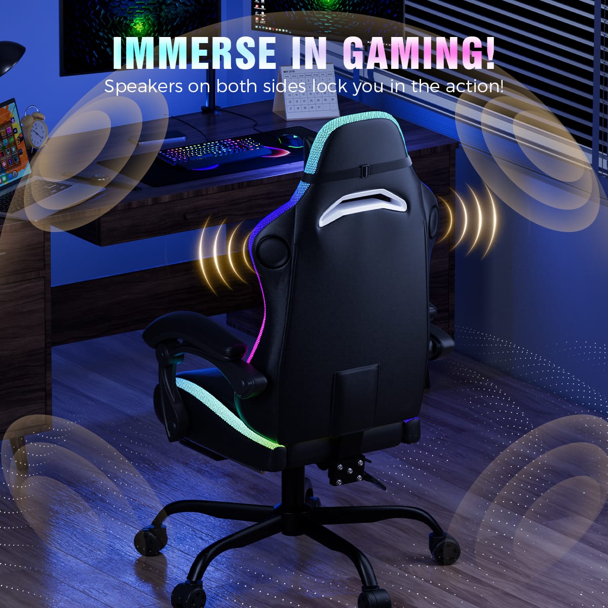 IMMERSE IN GAMING!
Speakers on both sides lock you in the action!