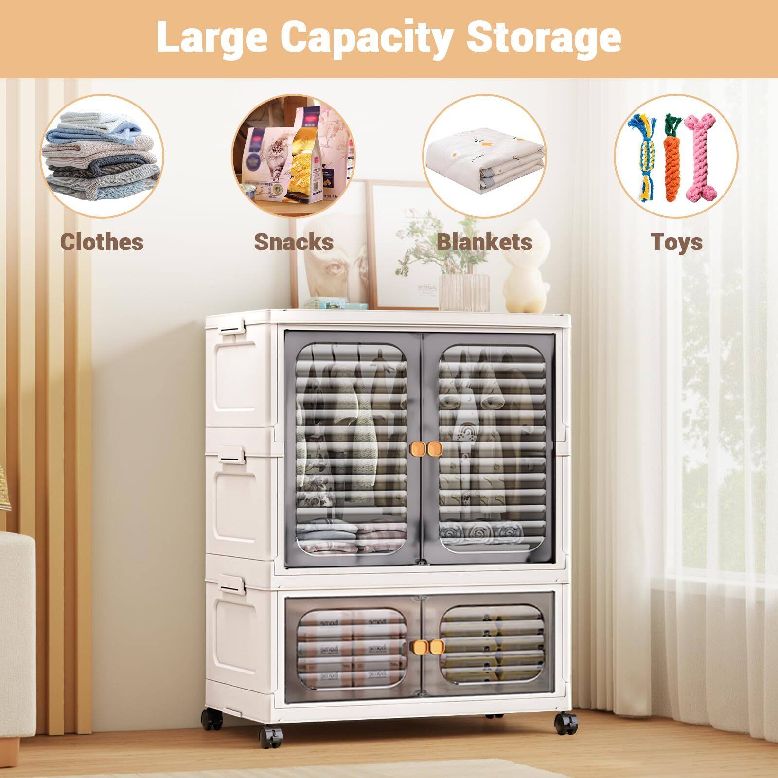 Large Capacity Storage

- Clothes
- Snacks
- Blankets
- Toys