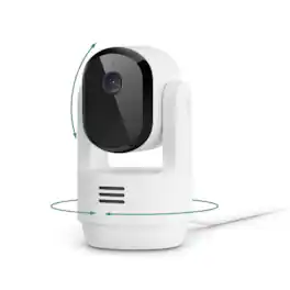 Arlo - Essential Pan Tilt Indoor Security Camera 2K - Wired Plug-In Powered, Privacy Mode, 1-Cam - White