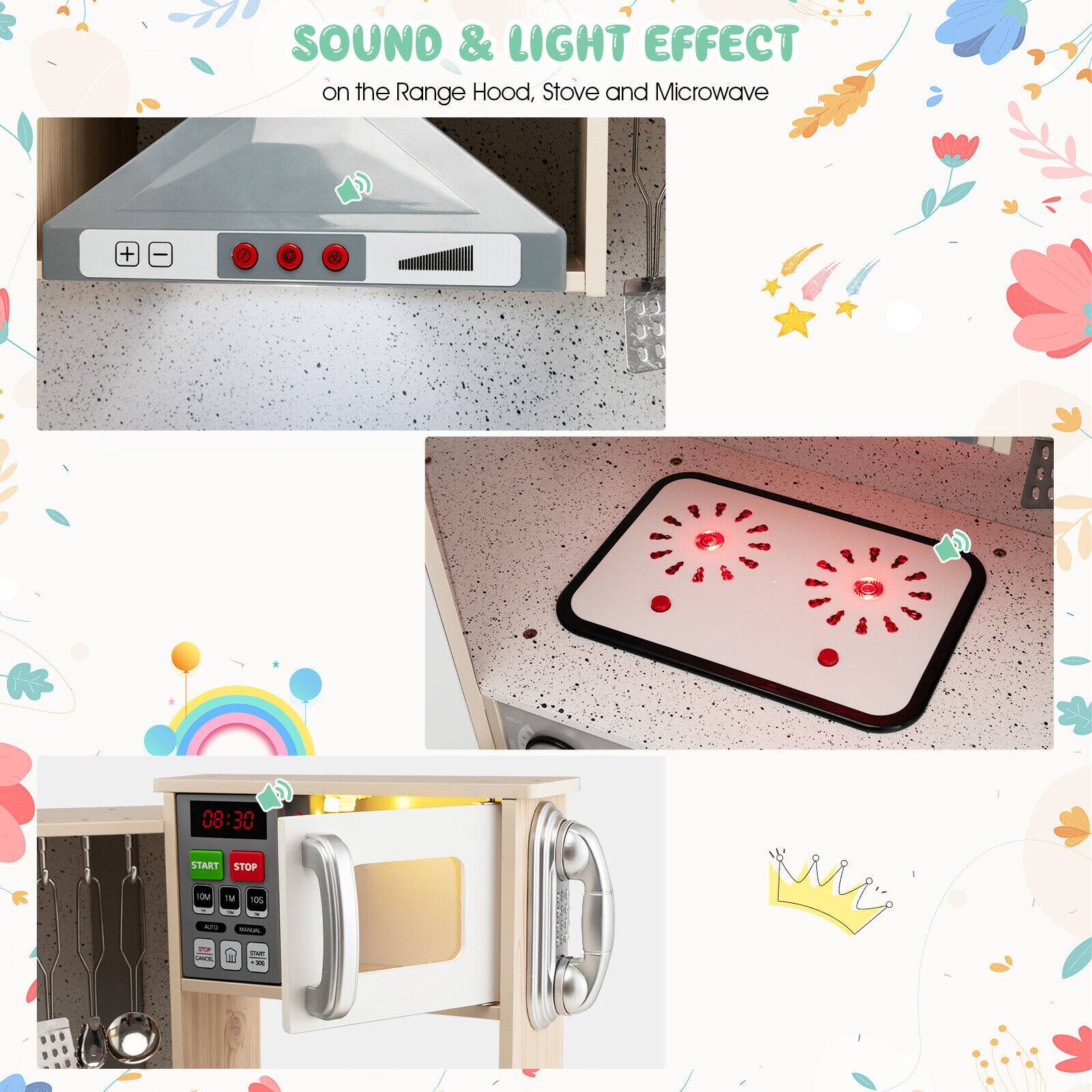 SOUND & LIGHT EFFECT  
on the Range Hood, Stove and Microwave  

08:30  
START STOP  
10M 1M 105  
AUTO  
MANUAL  
CHOC  
1000