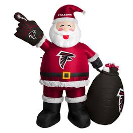 Logo Brands - Atlanta Falcons 7' Inflatable Santa - Multicolor