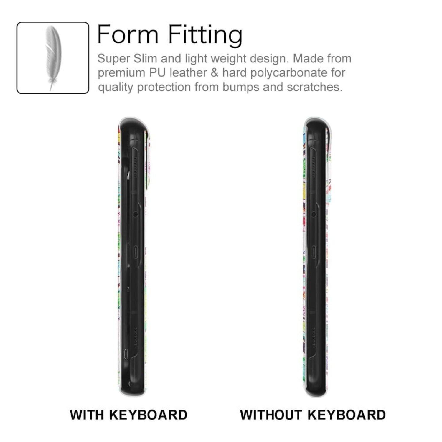 Form Fitting  
Super Slim and light weight design. Made from premium PU leather & hard polycarbonate for quality protection from bumps and scratches.  

WITH KEYBOARD  
WITHOUT KEYBOARD