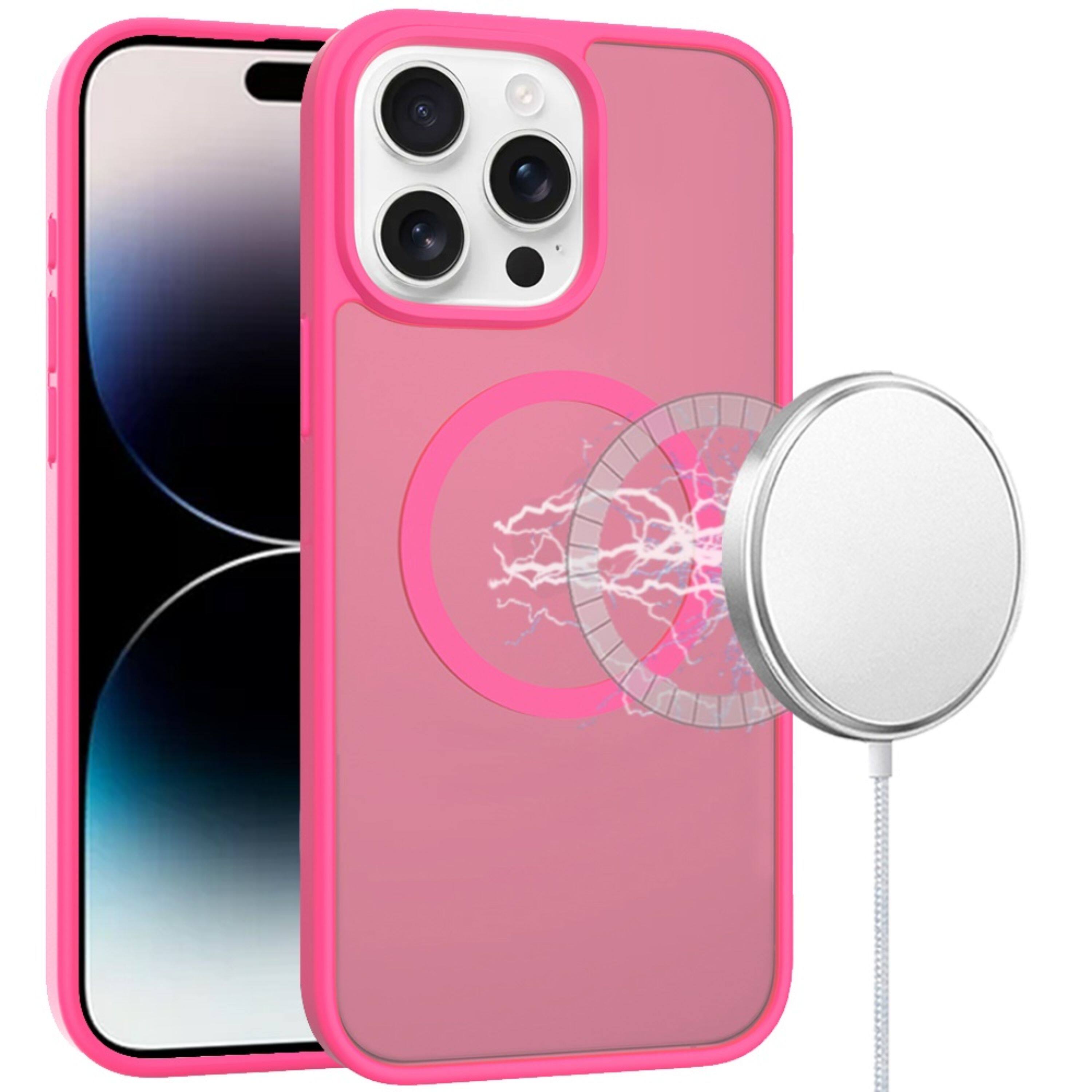 Kitcheniva - Soft Touch Translucent Magnetic Case For iPhone 14 Pro Max - Hot Pink price history on PriceWatchPro