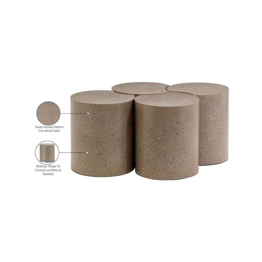 Taupe Terrazzo Pattern  
Non-Metal Table  

Modular Shape To Connect as Many as Needed