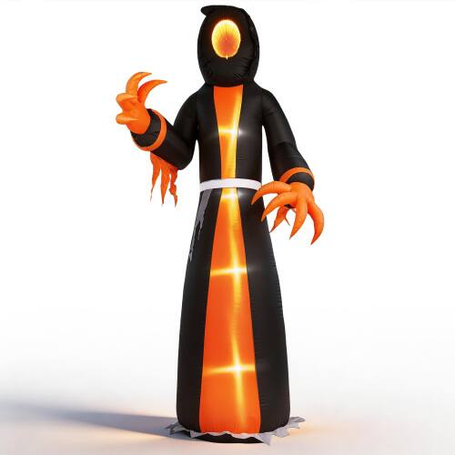 Alt View 1. Winado - 12FT Halloween Inflatable Lighted Grim Reaper with Mirror Tunnel Face for Outdoor Holiday Garden Yard Party Decoration - Yellow & Black.