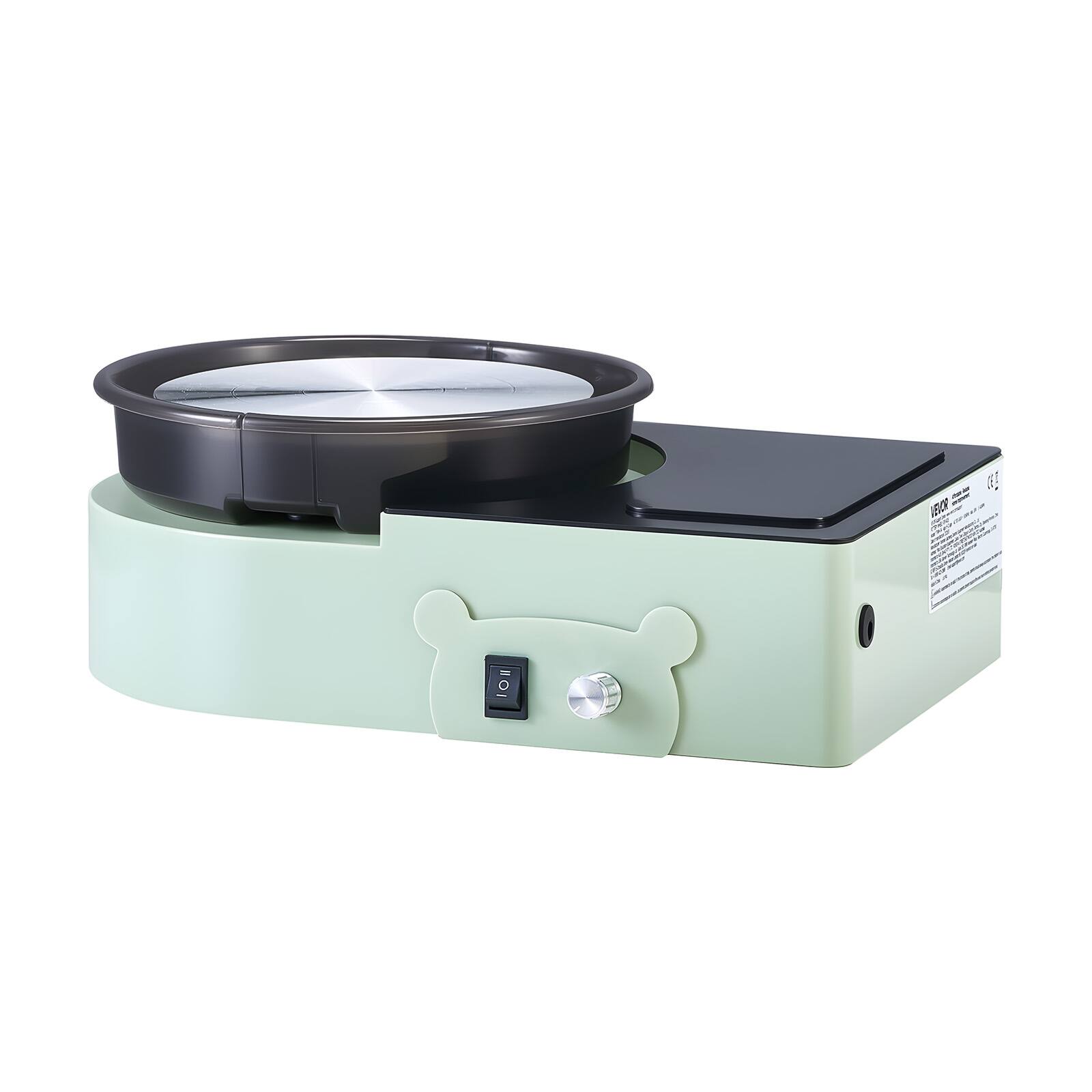 Alt View 5. VEVOR - Mini Pottery Wheel,6inch Turntable,Forward and Reverse Rotation,Adjustable Speed,Electric Clay Wheel for Kids and Adults - Green.