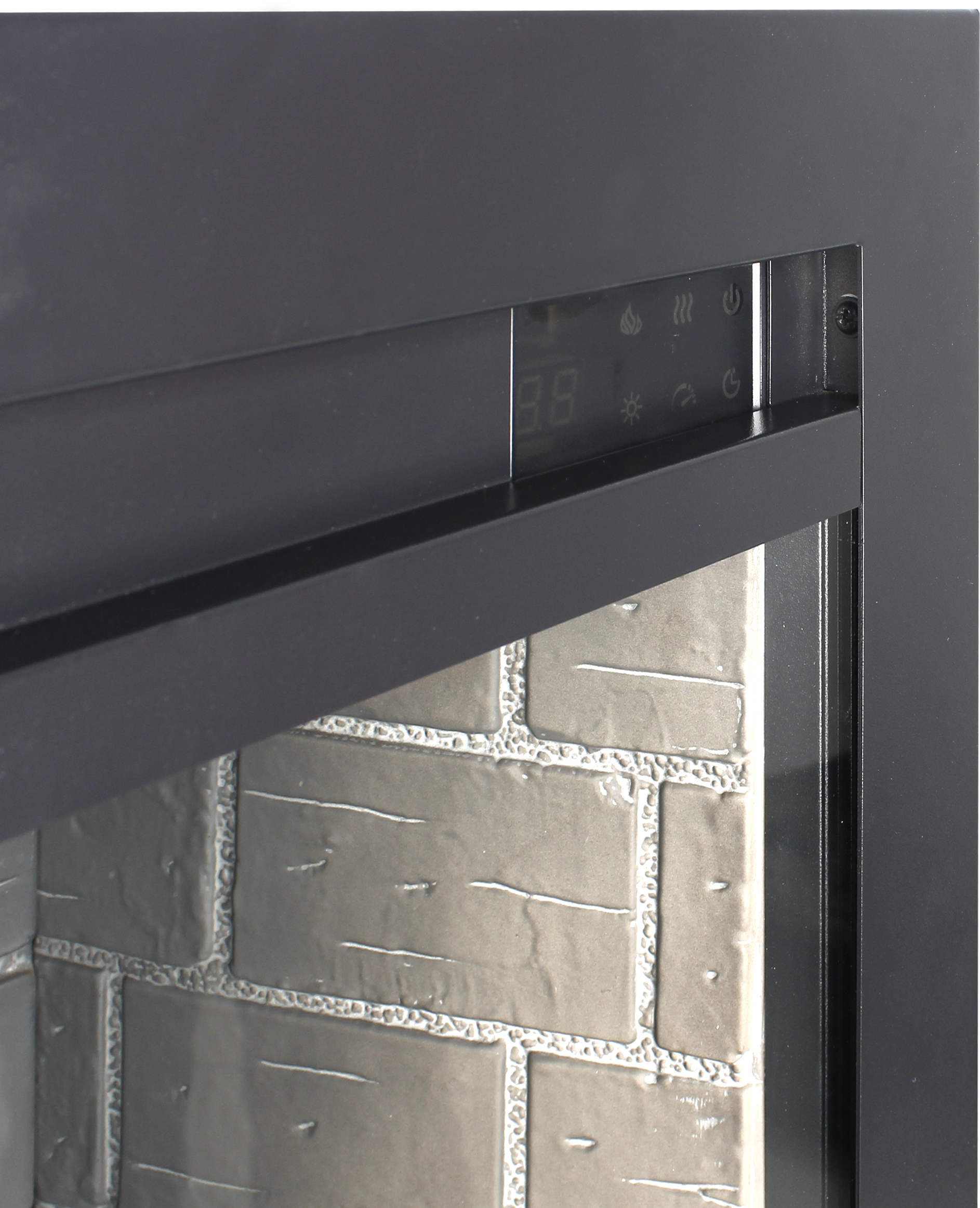 Alt View 8. GOODSILO - 28 Inch Infrared Electric Fireplace Insert, Touch Panel Heater, Smokeless Firebox with Trim Kit & Crackling Sound - Antique Black.