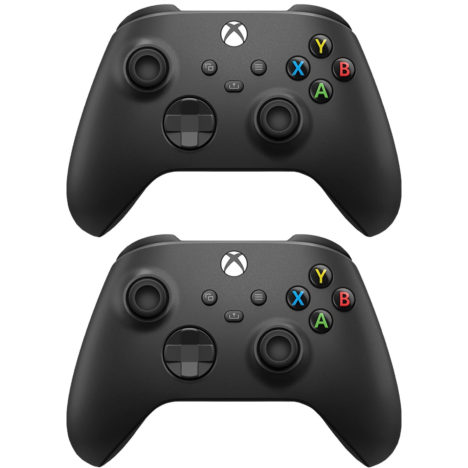 Angle. Microsoft - Microsoft Xbox Core Wireless Controller 2-Pack Bundle - Carbon Black - Xbox Series X|S, Xbox One, and Windows Devices - Carbon Black.