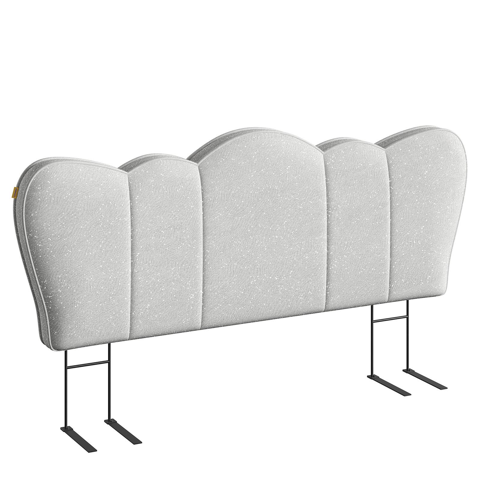 Alt View 4. Pinmoco - Upholstered Headboard Ergonomic Fabric Headboard Suitable for 8-14 inch Mattress - Sliver-Grey.