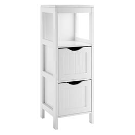 Costway - Bathroom Floor Cabinet Freestanding Side Storage Organizer w/2 Removable Drawers - White
