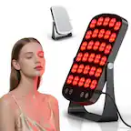 Front. Morfone - 460/590/660/850nm 4 Wavelengths Near Infrared Light Therapy with Makeup Mirror, for Face, Body, Pain Relief. - Black.