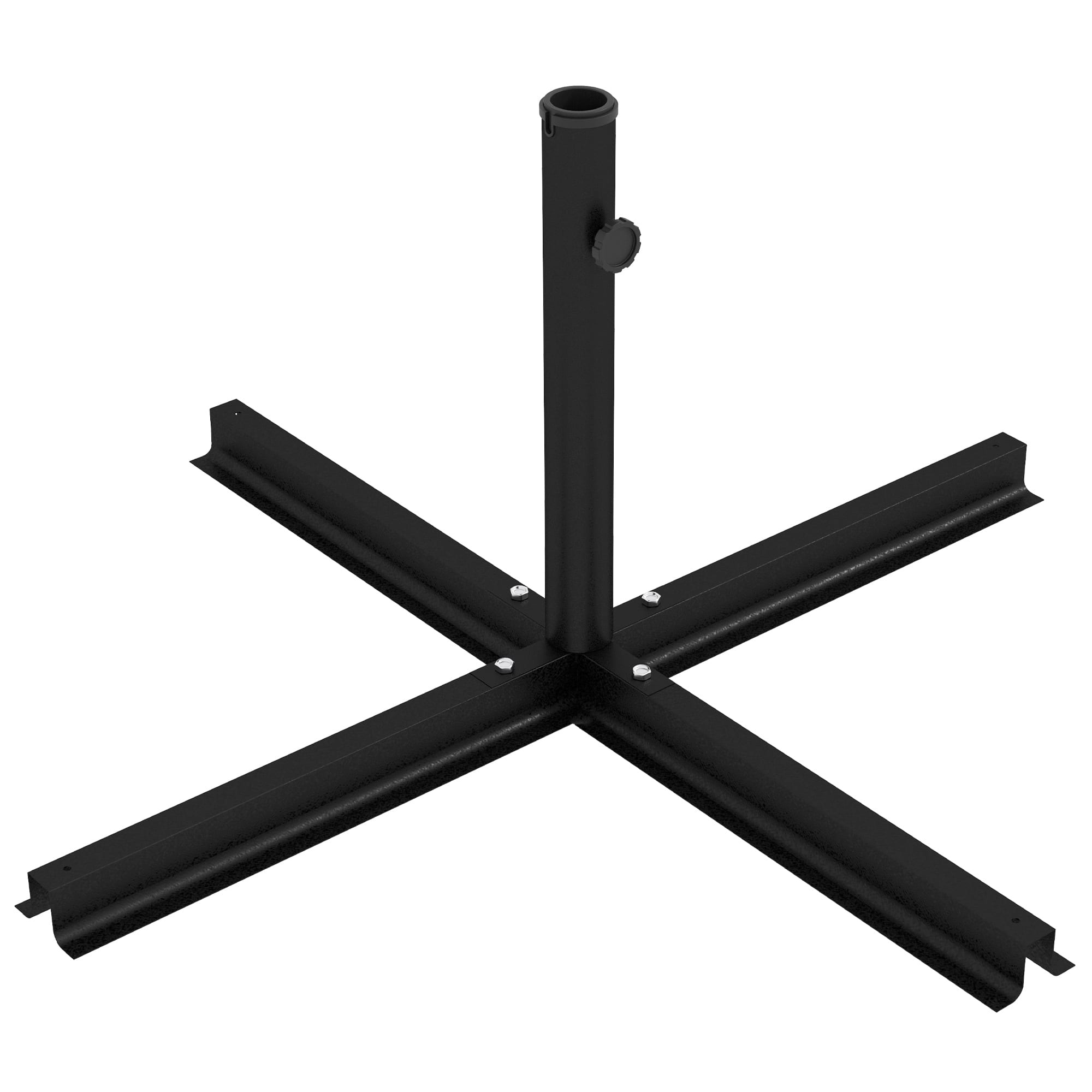 Outsunny - Universal Cross Brace Stand for Small Offset Umbrella or Large Market Umbrella - Black