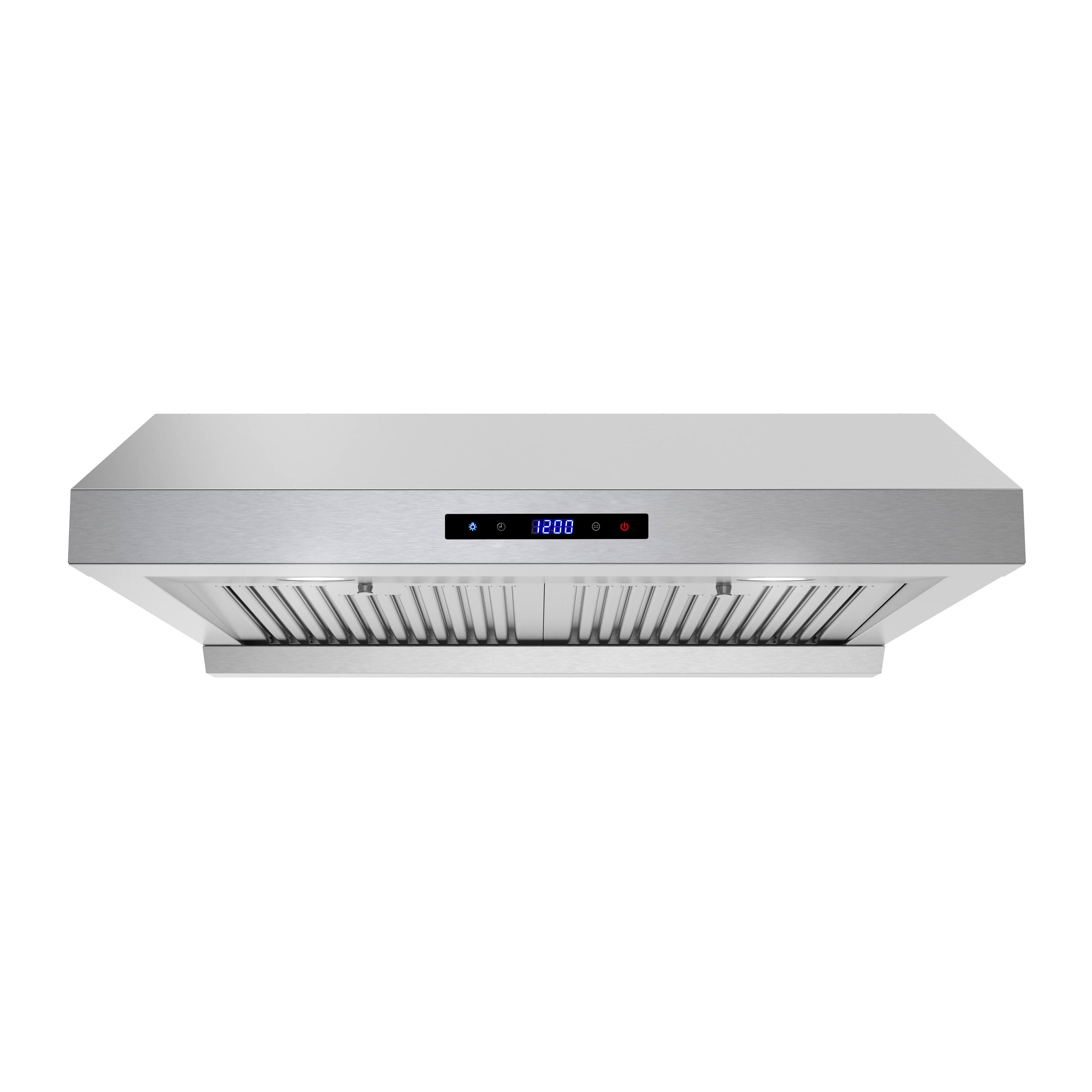 Front. Streamline - 30 in. Andrano Ducted Undermount 406 CFM Range Hood, Baffle Filters, Touchpad Control, LED Lights - Brushed Stainless Steel.
