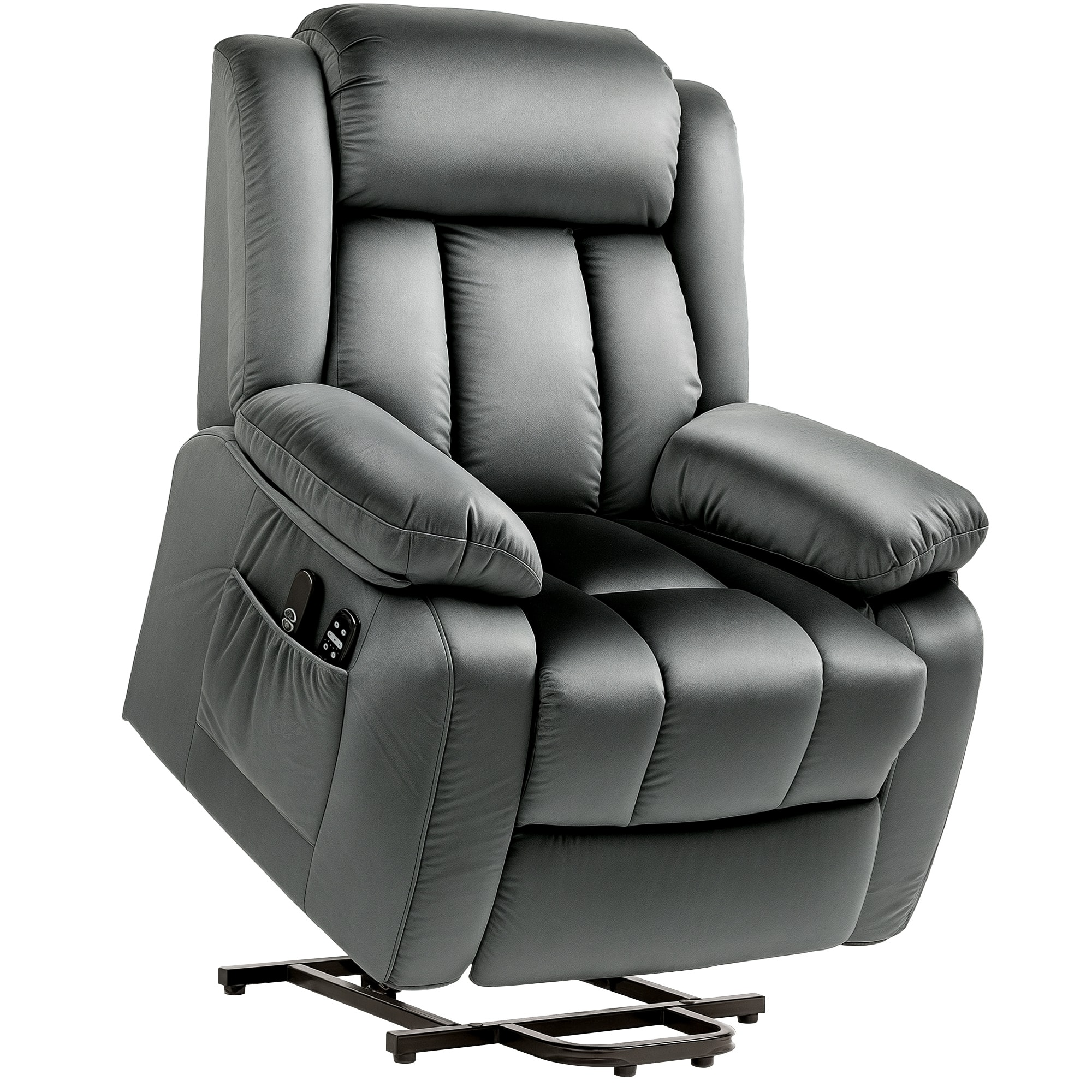 Homcom - Power Lift Recliner Chair for Elderly with Massage and Heat, Electric Lift Chair, Fabric Massage Chair Recliner - Gray