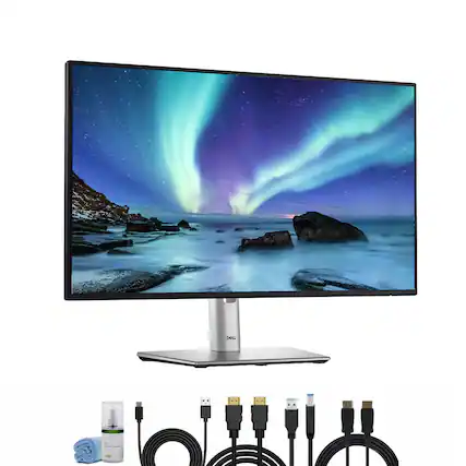 Front. Dell - Dell P2425H 24" Full HD, (1920 x 1080) Display, 16:9 IPS, LED, 100Hz Monitor Bundle - Black.