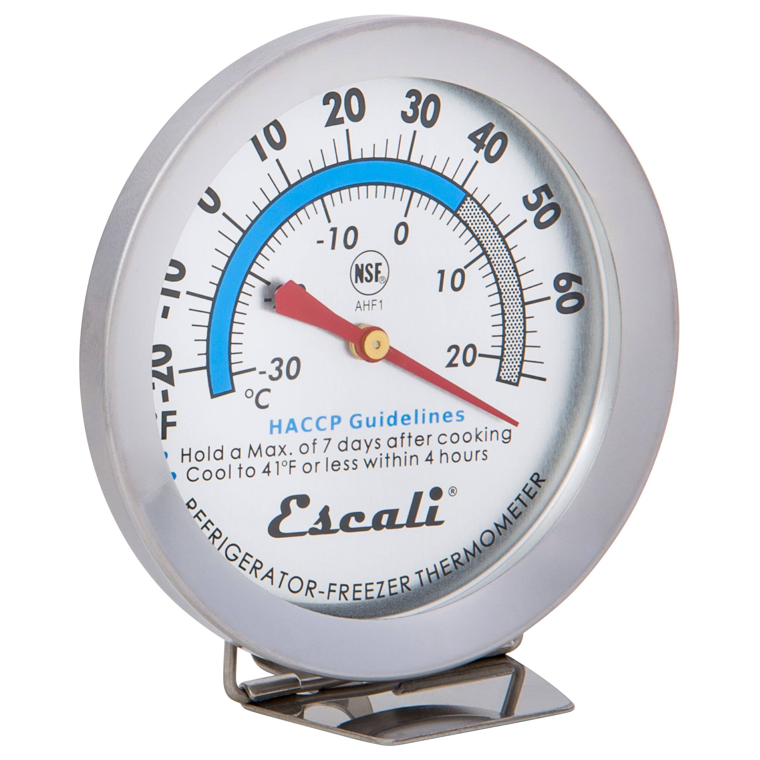 20 30 10 40 50 -10 0 NSF 10 AHF1 60 20 -30 DN-F F C HACCP Guidelines after cooking Hold a Max. of 7 days Cool to 41F or less within 4 hours Escali THERMOMETER REFRIGERATOR-FREEZER