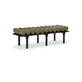 Meridian Furniture - Landon Olive Vegan Leather Bench - Green