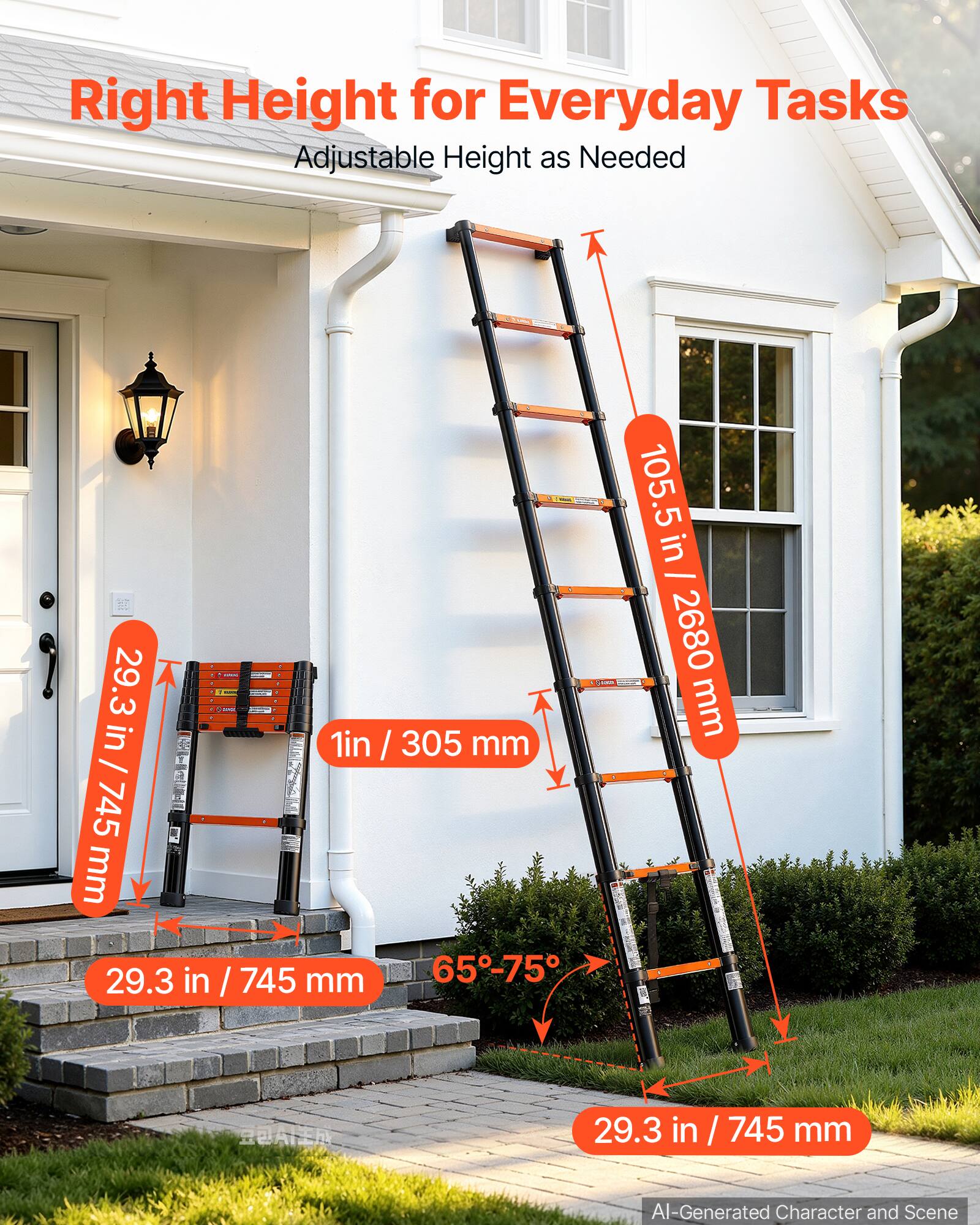 Right Height for Everyday Tasks Adjustable Height as Needed

- 29.3 in / 745 mm
- 105.5 in / 2680 mm

65°-75°

AI-Generated Character and Scene