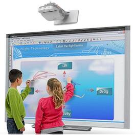 Smart Tech - Refurbished Excellent - INTERACTIVE SMART BOARD SBX885 WITH SHORT THROW PROJECTOR BUNDLE