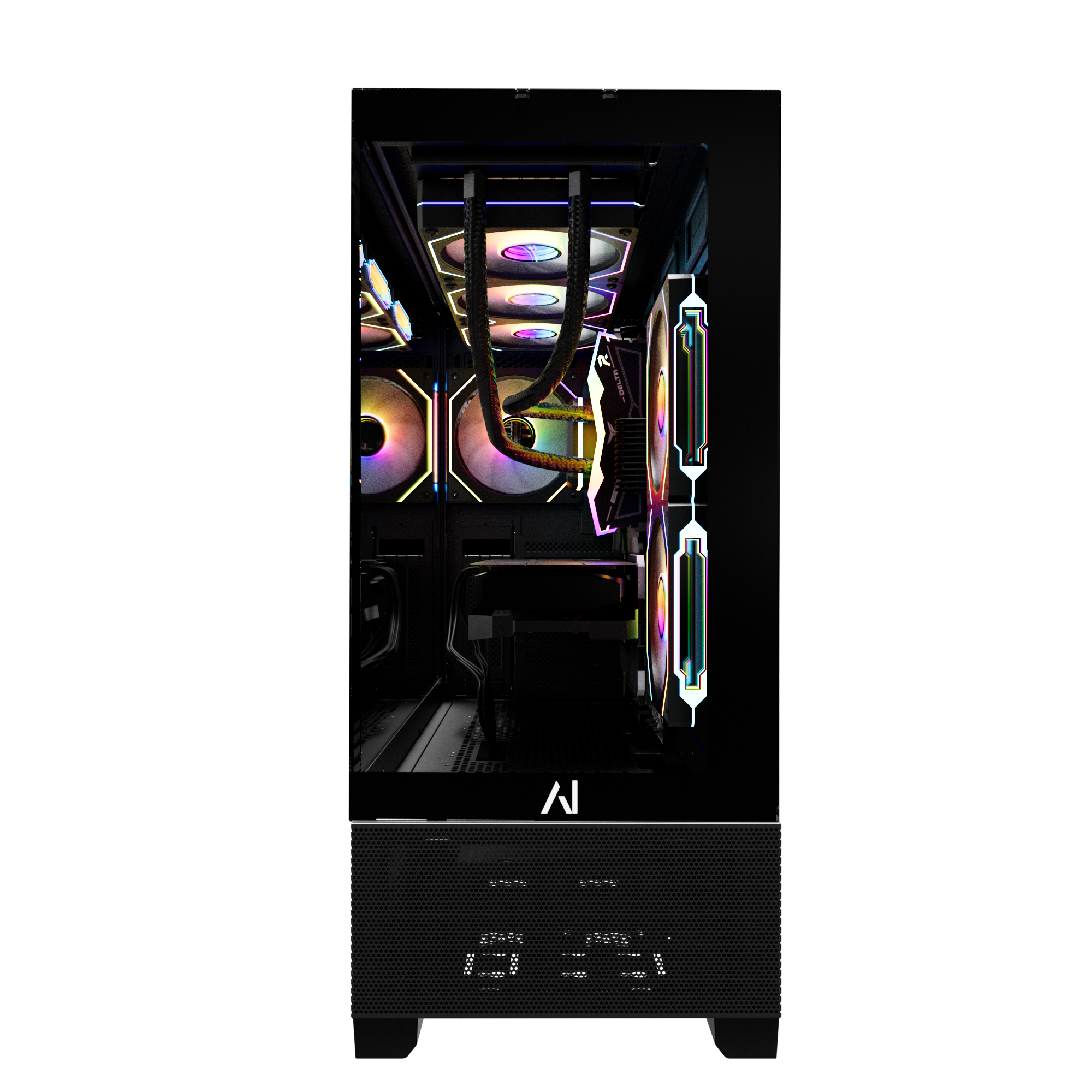Left. Andromeda Insights - AI AMD V2 Elite Gaming PC RX 9070XT 16GB | Ryzen 7 9800X3D (5.2 GHz Turbo Boost) | 32GB DDR5 6000MHz | 2TB Gen4 SSD - Black.