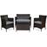 Alt View 1. Gymax - Gymax 4PCS Patio Rattan Conversation Furniture Set Outdoor w/ Gray Cushion - Gray.
