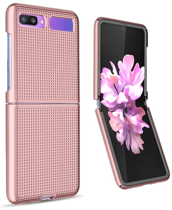 Alt View 6. Nakedcellphone - Hard Case for Samsung Galaxy Z Flip 5G Phone (2019/2020) - Rose Gold.