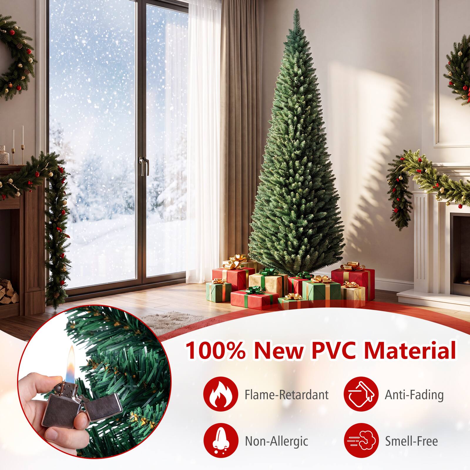 100% New PVC Material  
Flame-Retardant  
Anti-Fading  
Non-Allergic  
Smell-Free