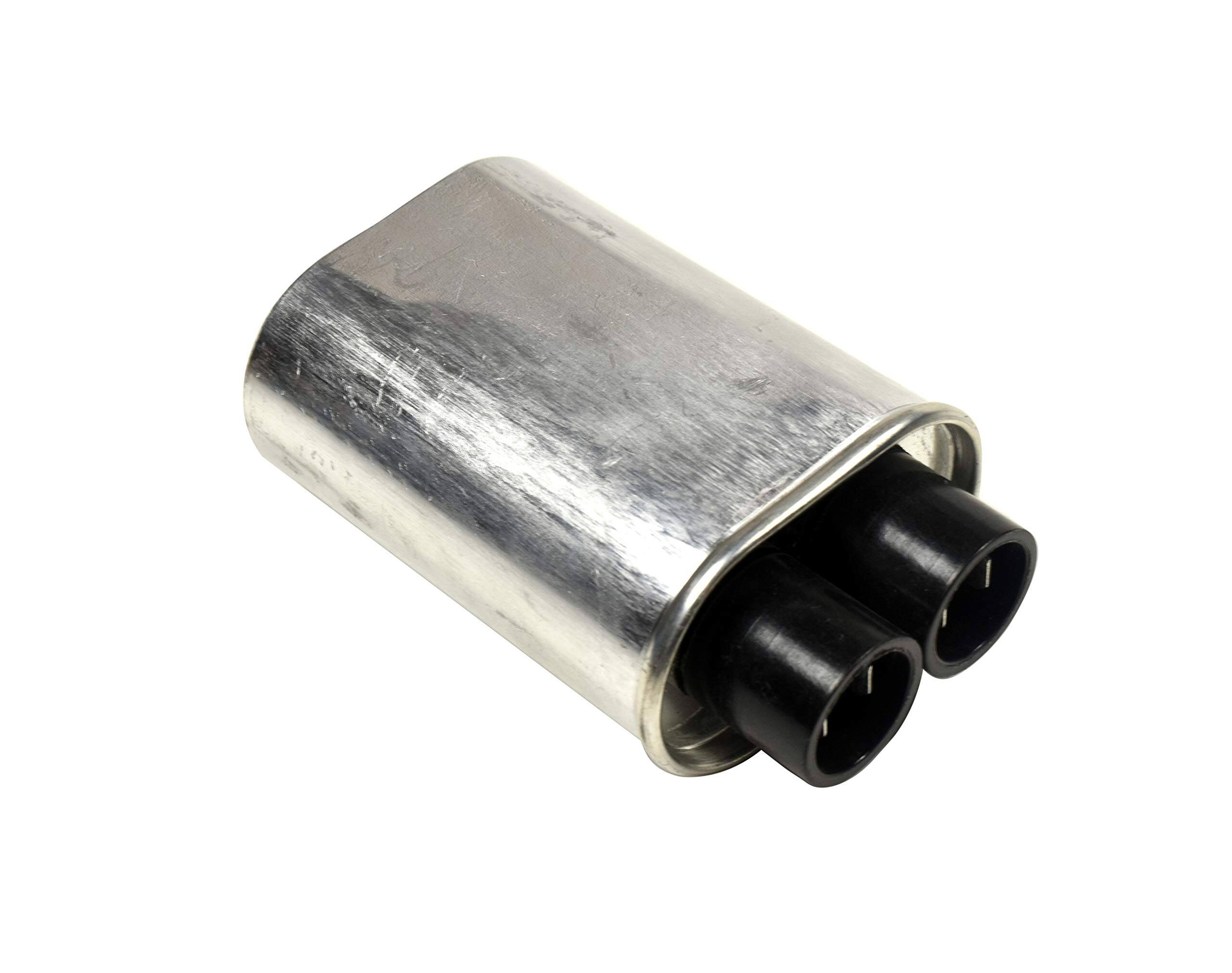Left. HQRP - Microwave High Voltage Capacitor 2100 V 0.91 uF 1/4 in Terminal Replacement for Amana Electrolux GE Kenmore Whirlpool.