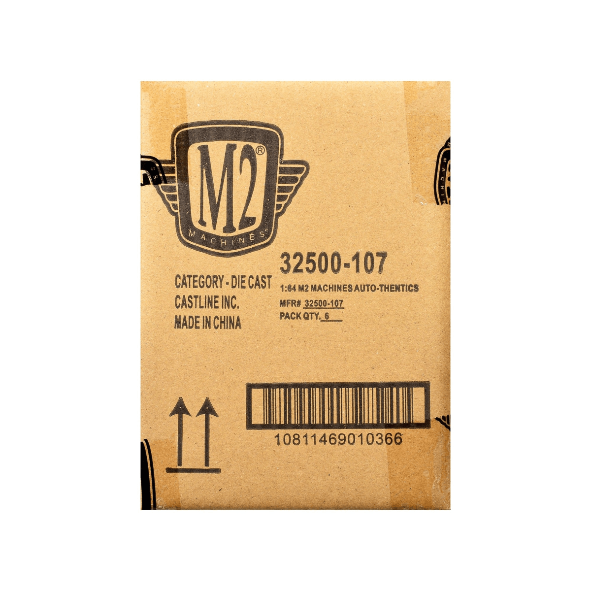 M2 MACHINES  
32500-107  
CATEGORY: DIE CAST  
1:64 M2 MACHINES AUTO-THENTICS  
CASTLINE INC.  
MFR# 32500-107  
PACK QTY. 6  
MADE IN CHINA  
10811469010366