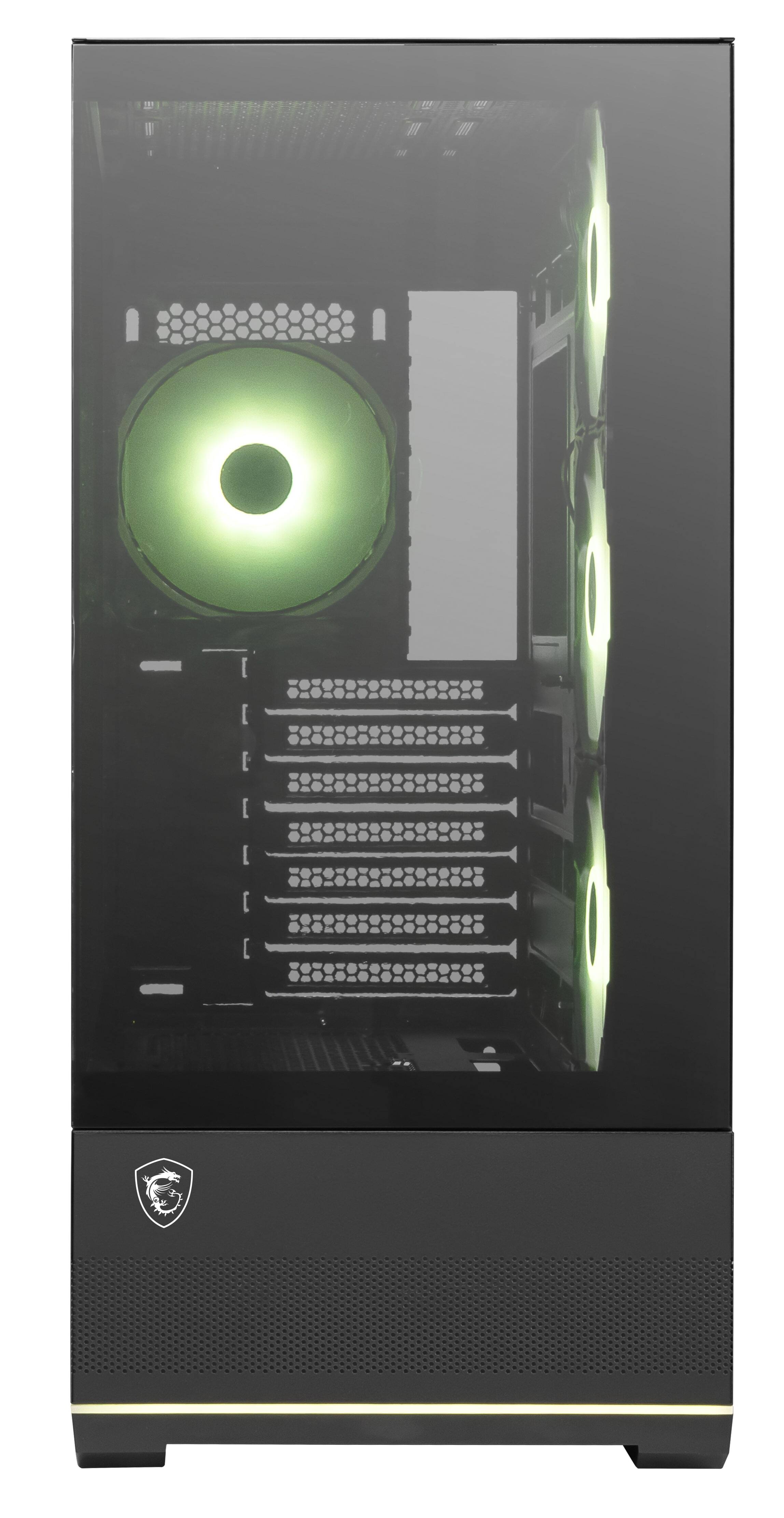 Back. MSI - MAG PANO 110R PZ  ATX Mid-Tower PC Case - Black.